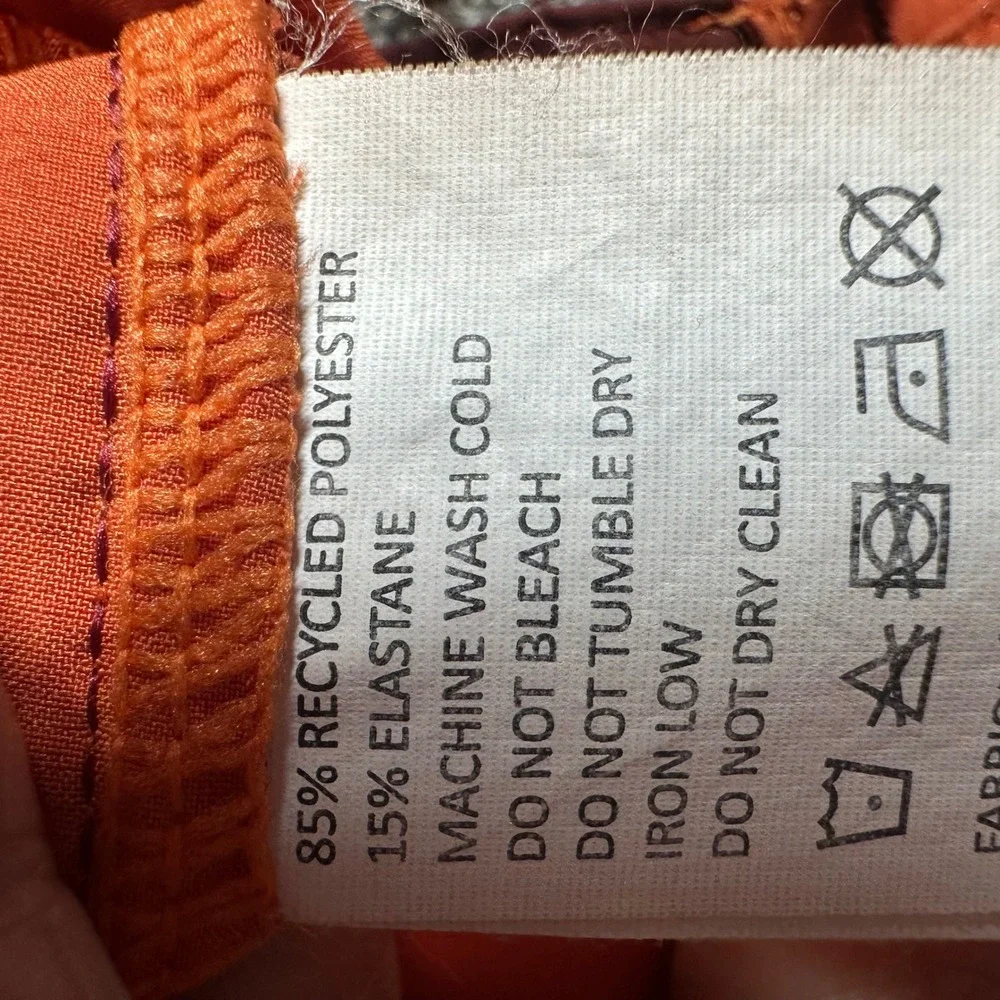 Prana Board Shorts Mens 32 Orange Burgundy  UPF‎ 50 Recycled Surf Swim